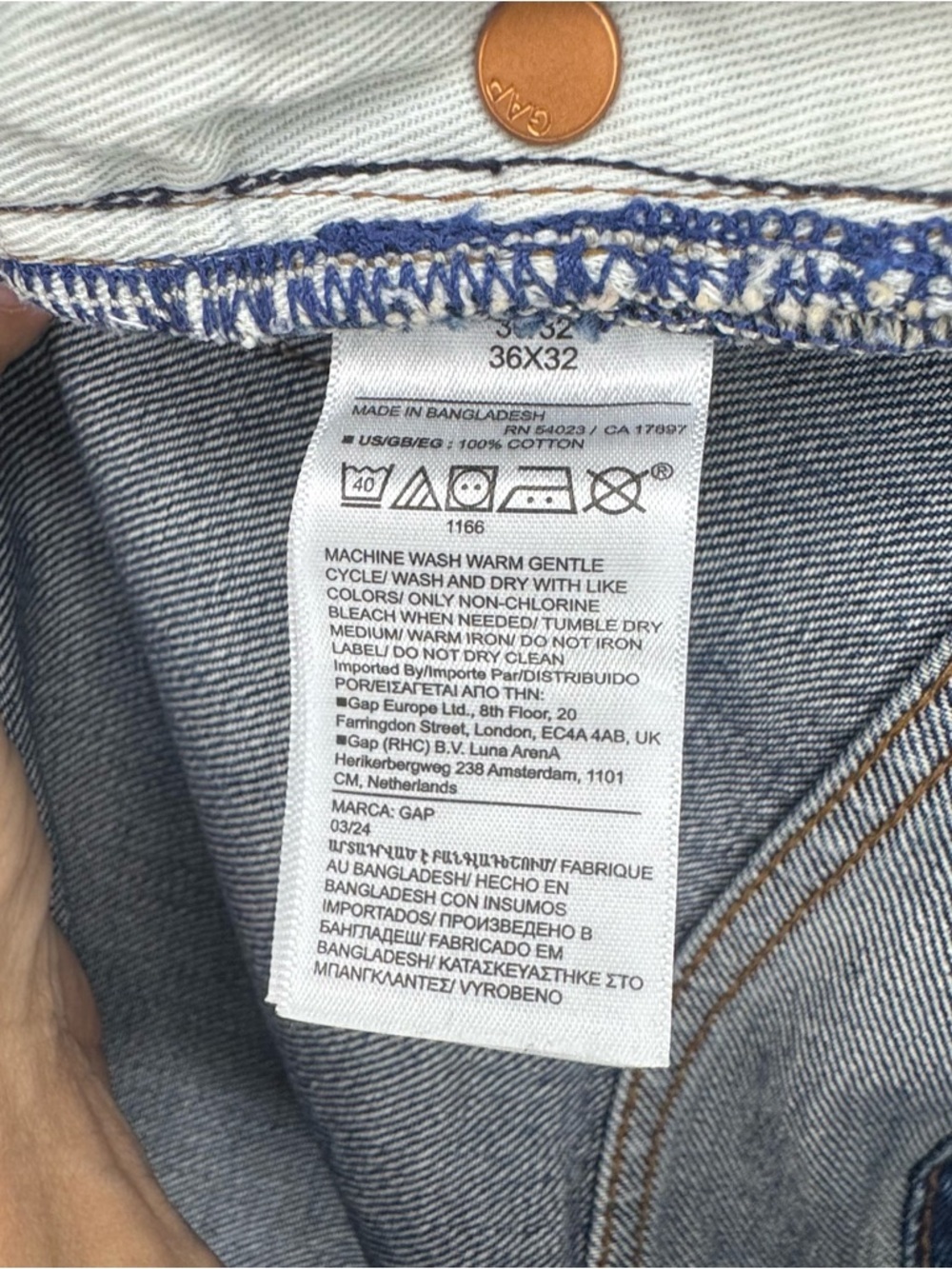GAP 90s Loose Jeans Mens 36x32 Vintage Denim Fade - Picture 5 of 10